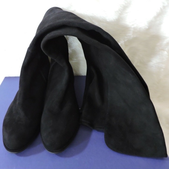STUART WEITZMAN ALLGOOD BLACK OTK SUEDE STRETCH BOOT 9 - Picture 5 of 12